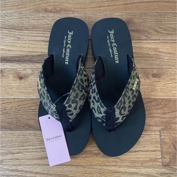 Juicy Couture Women Flip Flops Black Size 7M - Picture 1 of 5